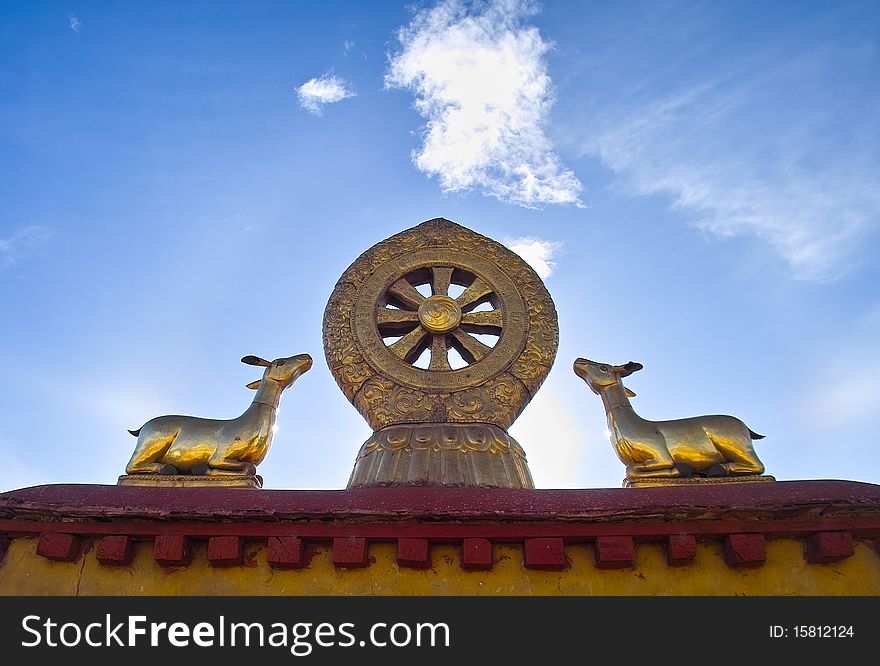 The goats and wheel in jokhang monastery