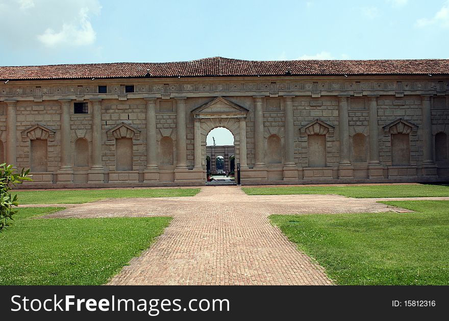 Grandious castel entrance in italy