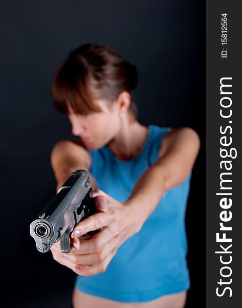 Woman with gun