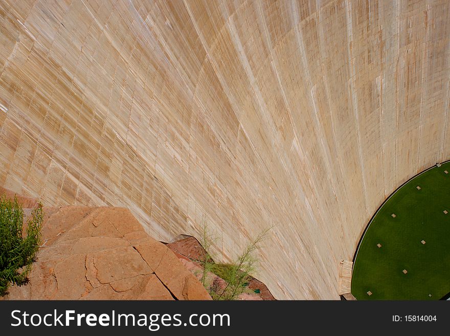 A view looking down at Glen Canyon Dam.