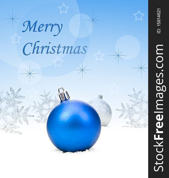 Blue Christmas Ball and snowflake. Blue Christmas Ball and snowflake