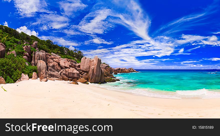 Tropical Beach At Seychelles