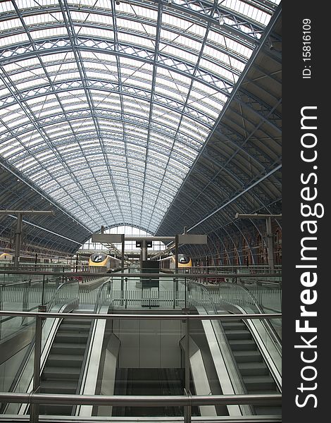 St Pancras International Railway Station in London. St Pancras International Railway Station in London