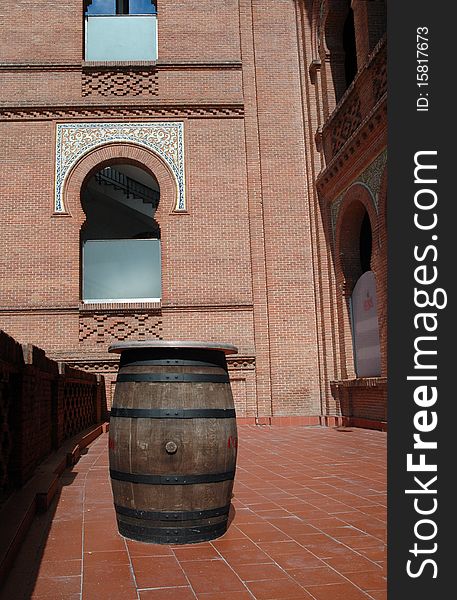 Famous bullfighting arena in Madrid. Tourist attraction in Spain.