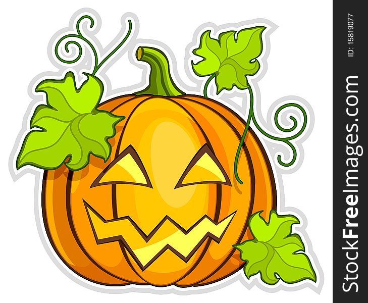 Big yellow grimace pumpkin, Halloween illustration. Big yellow grimace pumpkin, Halloween illustration