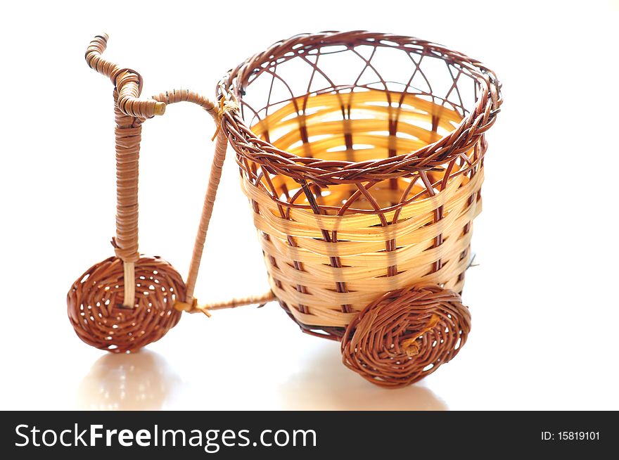 braiding basket-bicycle on a white background