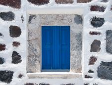 Stone Wall With Blue Window Stock Photography Stone Wall With Blue Window Stock Photography