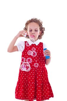 Little Girl Blowing Soap Bubbles Royalty Free Stock Photography Little Girl Blowing Soap Bubbles Royalty Free Stock Photography