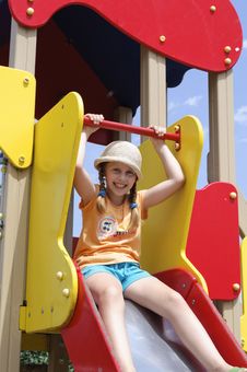 The Child On Playground Royalty Free Stock Photography The Child On Playground Royalty Free Stock Photography