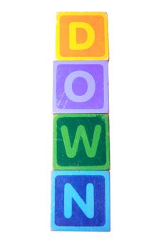 Down In Toy Play Block Letters With Clipping Path Royalty Free Stock Photos Down In Toy Play Block Letters With Clipping Path Royalty Free Stock Photos