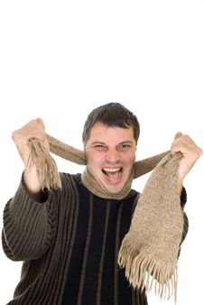 Young Man Wearing A Scarf Stock Photography
