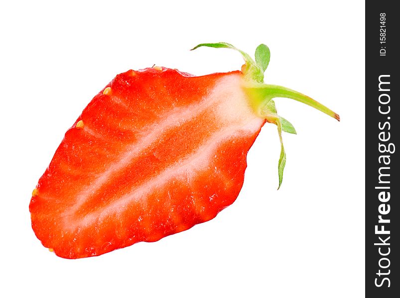 Ripe strawberry isolated on a white background