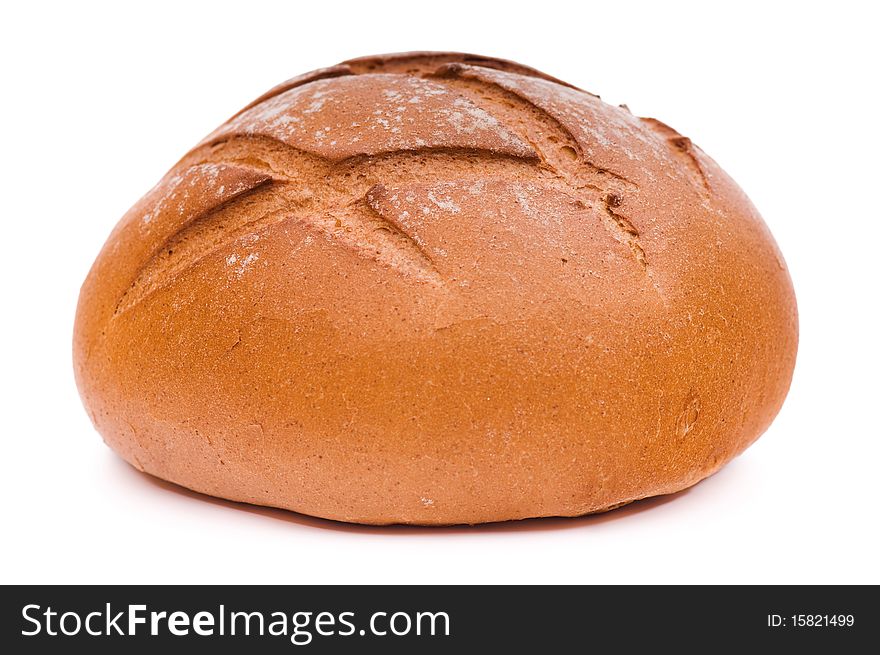Fresh wheat bread. Isolated on white background