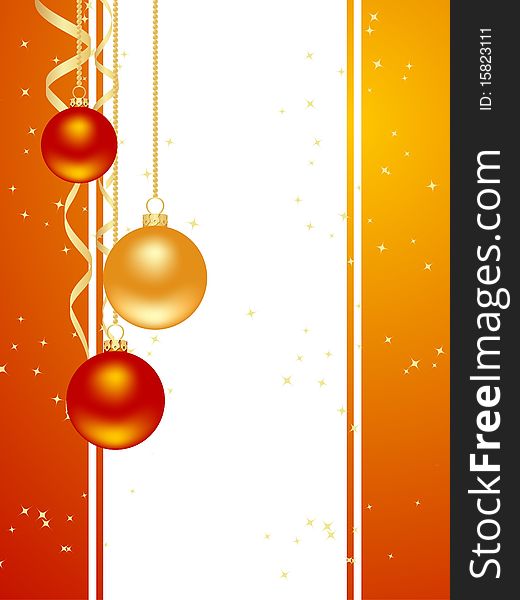 Orange background with new year decorations. Vector illustration. Orange background with new year decorations. Vector illustration.