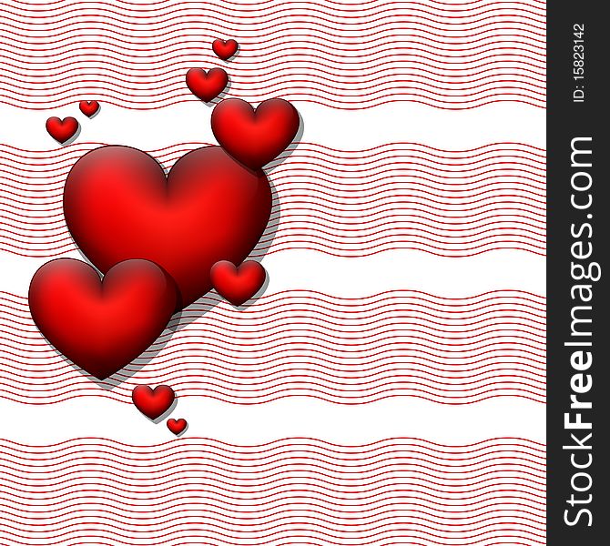 Abstract background with hearts Vector,