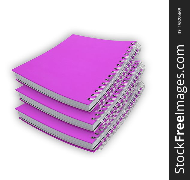Pink Notebook Isolated