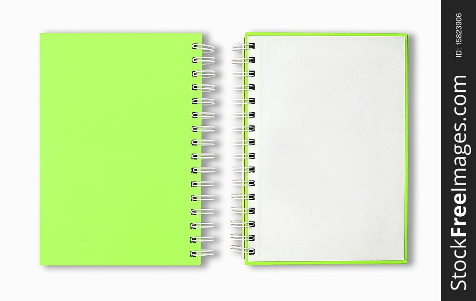 Green Cover Notebook Perspective single blank page. Green Cover Notebook Perspective single blank page