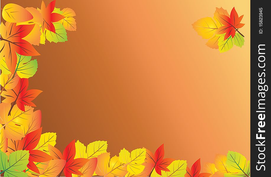 Autumn background with colored leafs