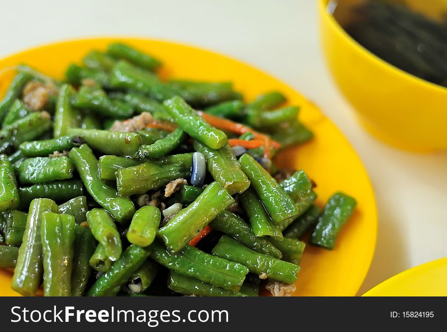 Healthy vegetarian long beans