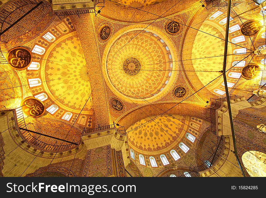 Golden mosque - interior ( Yeni Camii ) - Istanbul