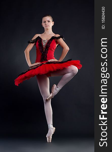 Beautiful ballerina dance ballet dance , studio shot