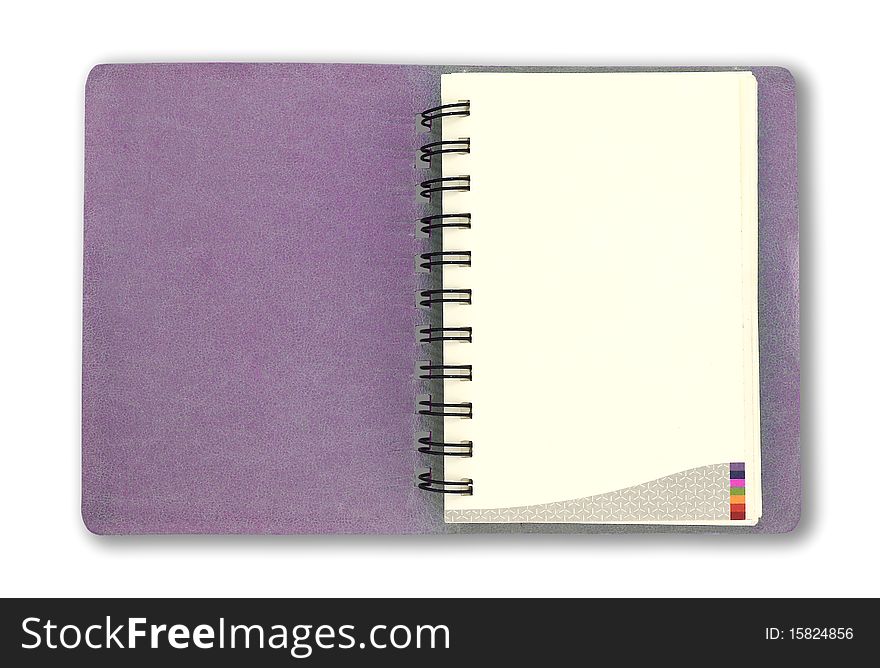 Note book, isolated object over white background. Note book, isolated object over white background