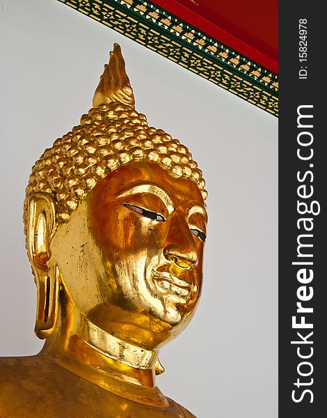 Picture the face of the Lord is golden in the Wat Pho temple in Thailand. Picture the face of the Lord is golden in the Wat Pho temple in Thailand.