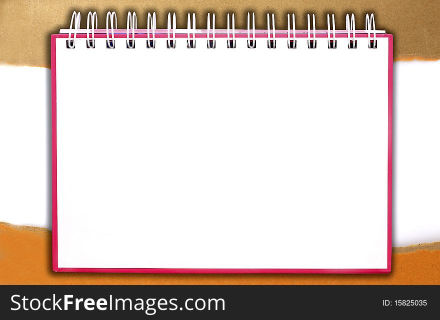 Spiral Notebook frame on a white background