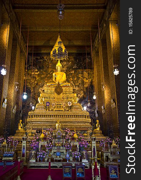 Buddha Image in church of Wat Pho Bangkok Thailand. Buddha Image in church of Wat Pho Bangkok Thailand