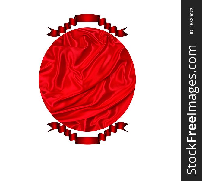 Red Silk Circle Banner  Background