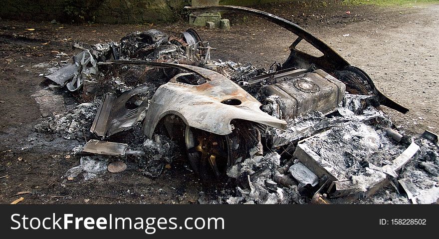 An Aston Martin Vantage V8 found burned out on a Wicklow road. An Aston Martin Vantage V8 found burned out on a Wicklow road