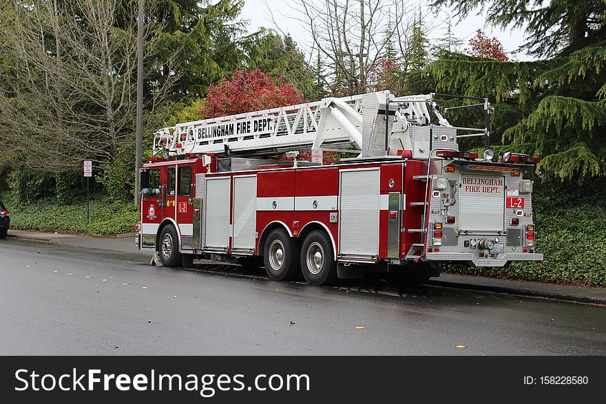 Bellingham, WA Fire Department&#x27;s Ladder 2 parked in front of Station 3. Bellingham, WA Fire Department&#x27;s Ladder 2 parked in front of Station 3.