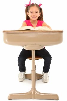 Free Girl In Desk Royalty Free Stock Photos - 15833058