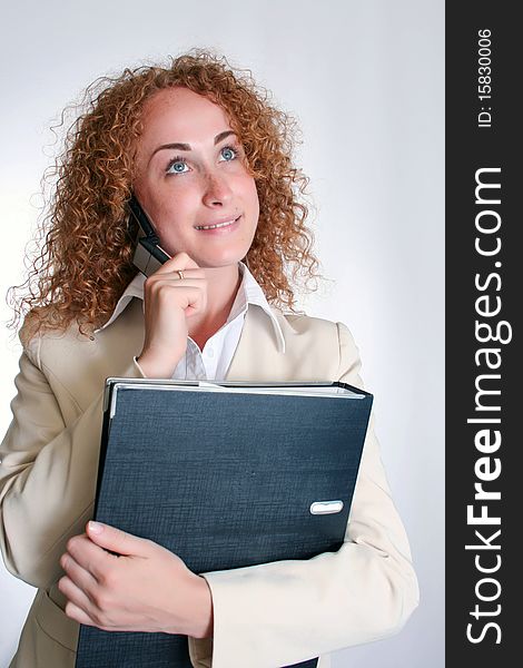 Young smiling business woman working