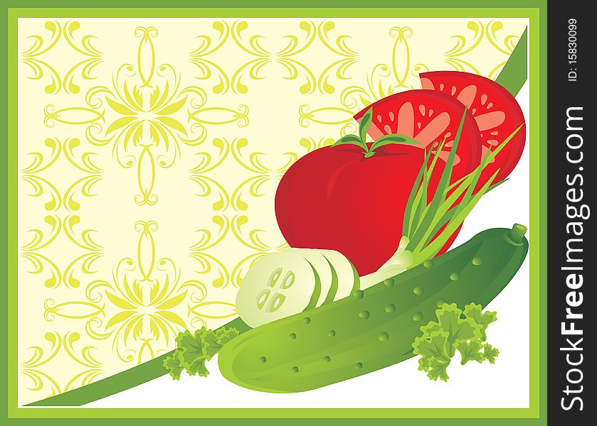 Vegetables. Background for card. Illustration