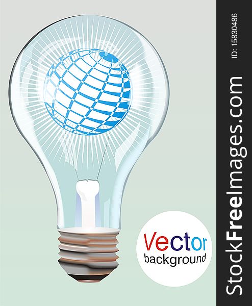 Vector blue globe in bulb