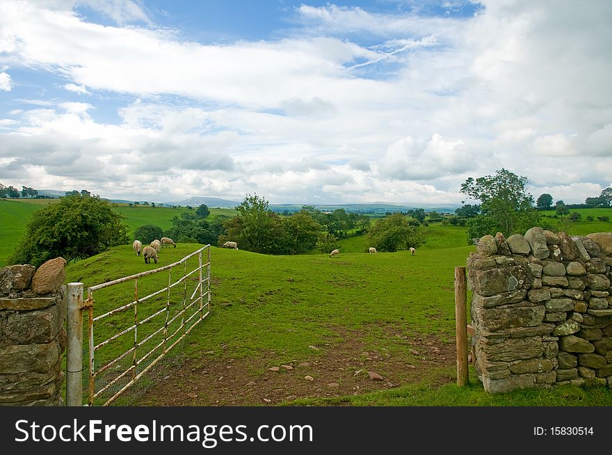 The landscape at brough in cumbria in england. The landscape at brough in cumbria in england