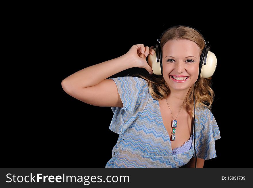 Young girl with headphones