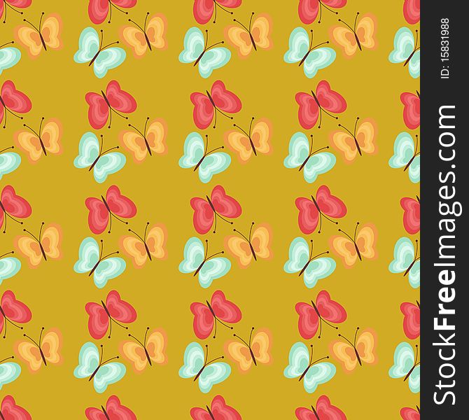 Seamless Background With Butterflyes