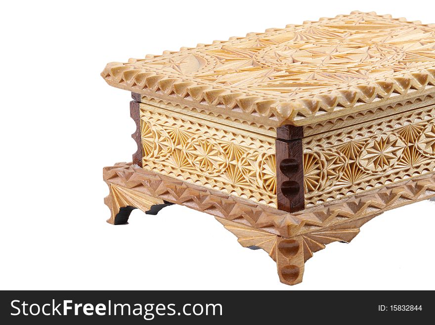Wooden casket with interesting carvings