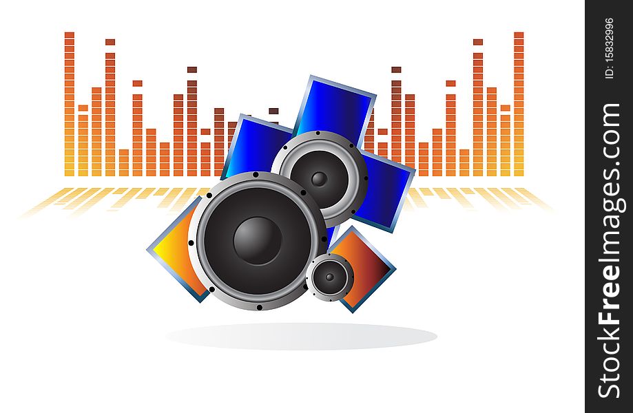 3D Vector speakers. Clip-art