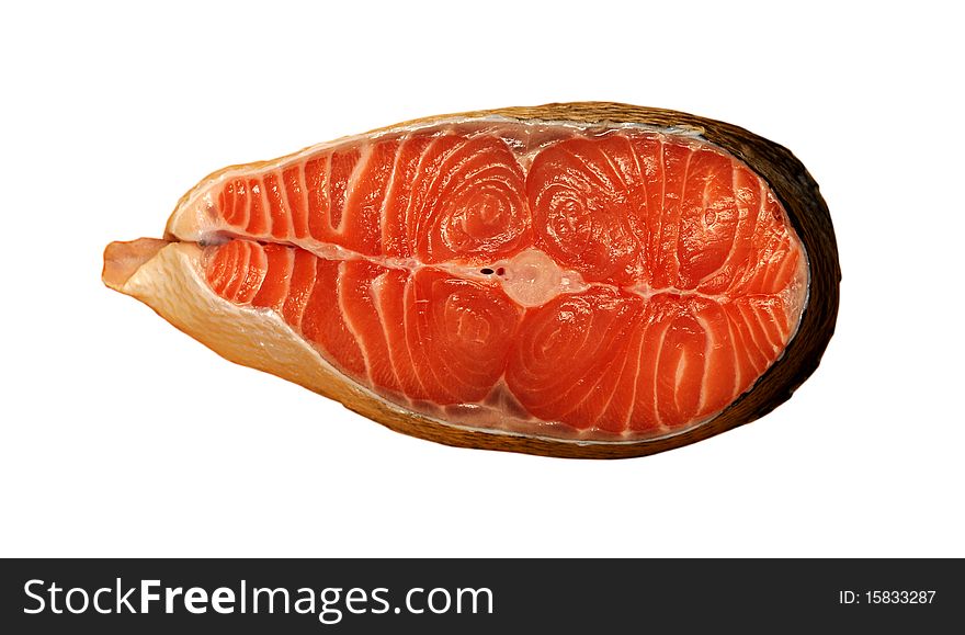 Salmon steaks isolated on the white background. Salmon steaks isolated on the white background