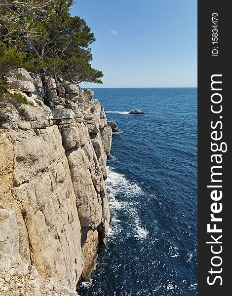 Cliffs and coast near Cassis, France