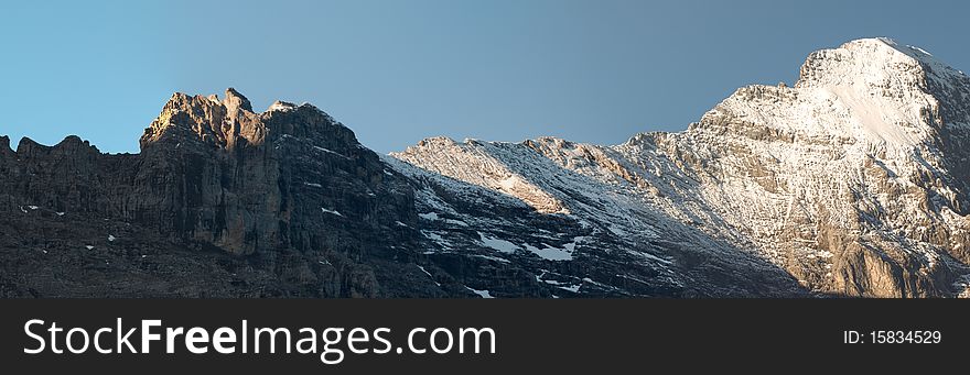 Panorama of Swiss mountains near Grindelwald