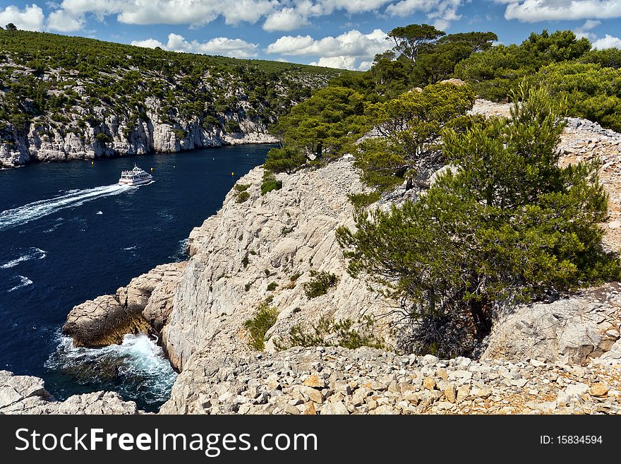 Cliffs and coast near Cassis, France