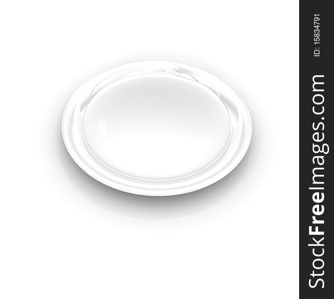 White empty plate with shadow on white background. White empty plate with shadow on white background