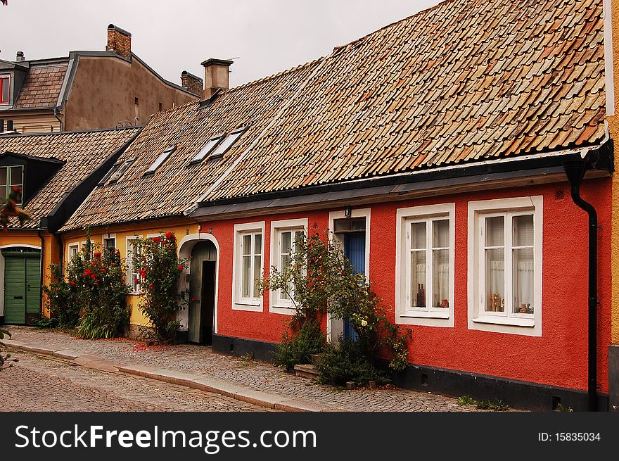 Picture showing a old street in Sweden. Picture showing a old street in Sweden