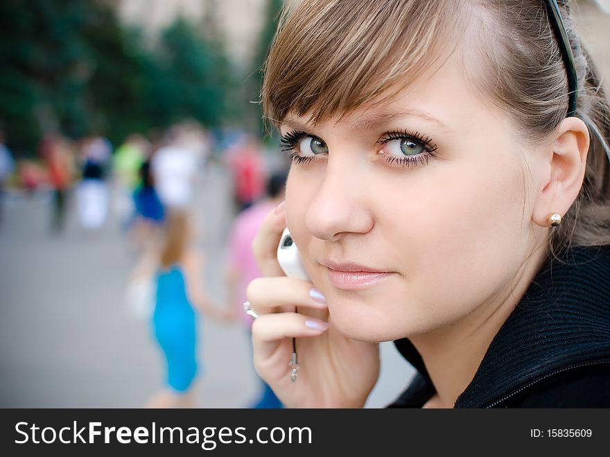 Young Girl Talking On The Phone