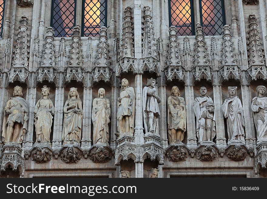 Art front of church at Brussels, Belgium. Art front of church at Brussels, Belgium.