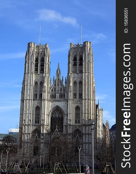 Art front of church at Brussels, Belgium. Art front of church at Brussels, Belgium.